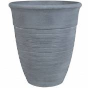 Beliani - Cache-Pot Gris en Forme de Vase Diamètre 50 cm Pot de Fleurs en Pierre et Polyrésine de Style Vintage Idéal pour Extérieur et Intérieur Gris
