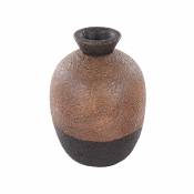 Beliani Vase décoratif en terre cuite 30 cm marron et noir AULIDA