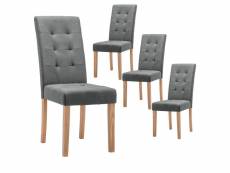 Boston - lot de 4 chaises grises capitonnées