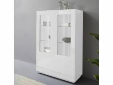 Buffet de salon vaisselier avec vitrine 100cm design moderne blanc syfe AHD Amazing Home Design
