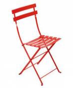 Chaise pliante Bistro / Métal - Fermob rouge en métal