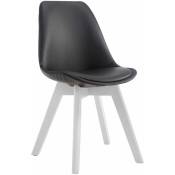 CLP - Chaise avec pattes blanches et siège ergonomique rembourré de différentes couleurs comme colore : noir