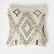 Coussin Kilim en laine et coton Alta, 45 x 45 cm - Beige, marron - Homescapes