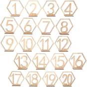 Crea - 1 20 numéros de table pour porte-numéros de mariage Mariages en bois Centres de table rustiques Panneau de table Numéros de table Base