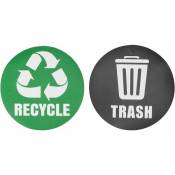 Ej.life - Autocollant de recyclage réutilisable, autocollant de signe de poubelle, décoration de la maison environnementale 18 pièces pour bureau à