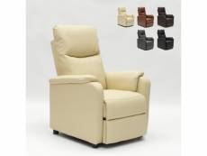 Fauteuil relax inclinable avec repose-pieds en similcuir