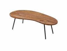Finebuy table basse bois massif sheesham table de salon 122 x 36 x 63 cm | table d'appoint style rétro | meubles en bois naturel table de sofa avec de