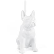 Gelco Design - pot à balai brosse wc chien ceramique blanc - blanc