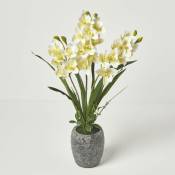 Homescapes - Grande Orchidée artificielle jaune en
