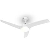 Klarstein - Figo ventilateur de plafond 52 55 w plafonnier 2x42 w télécommande blanc - Blanc