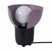 Lampe à poser en métal lotus pour utilisation en intérieur - Style Pop - D16 cm - 1 lumière 8W, douille E27 - ampoule(s) non fournie(s) - Prune