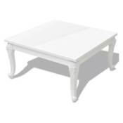Les Tendances - Table basse carrée bois blanc brillant