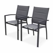 Lot de 2 fauteuils en aluminium anthracite et gris