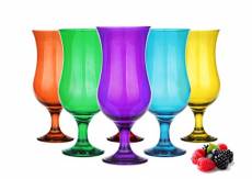 Lot de 6 verres multicolores - Pour l'eau, les jus,