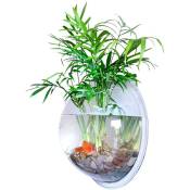 Mur poisson bulle tenture murale bol clair acrylique Vase fleur plante Pot Aquariumfish réservoir produits pour animaux de compagnie - Crea