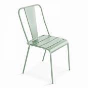 Oviala - Chaise de jardin en métal vert sauge - Vert Sauge