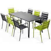 Oviala - Ensemble table de jardin et 8 fauteuils en