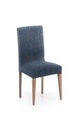 Pack 2 housses de chaise avec dossier extensible bleu 40 - 50 cm