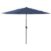 Parasol droit aluminium manivelle - grey mat / bleu