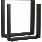 Pied de banc d’assise profil carré 40x43 cm revêtement par poudre meuble noir - Noir