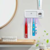 Porte-brosse à dents mural à charge solaire, porte-brosse à dents mural sans fil Rechargeable de 1200mAh pour salle de bain