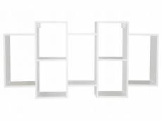 Rafael - etagère murale - 7 niches de rangement - 146x20.5x68 cm - etagère livres - blanc