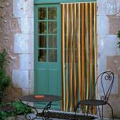 Rideau de porte à lanières colorées - Brun/Beige