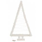 Sapin de noël décoratif en bois blanc 64x13x109 cm