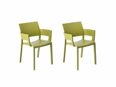Set 2 fauteuils fiona sable - resol - vert - fibre de verre, polypropylène 580x530x810mm