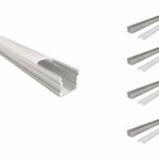Silumen - Profilé Aluminium 1m pour Ruban led - Couvercle Opaque (Pack de