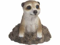 Statue de jardin suricate dans trou en résine 13 cm
