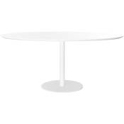 Table à manger design blanche ovale L169 cm halia - Blanc