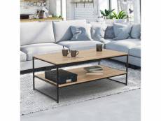 Table basse double plateau 113 cm detroit design industriel