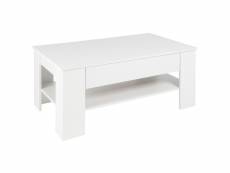 Table basse ml-design blanche, 110x65x48 cm, avec tiroir