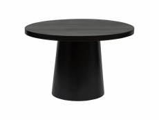 Table basse ronde en bois de manguier coloris noir - diamètre 120 x hauteur 76 cm