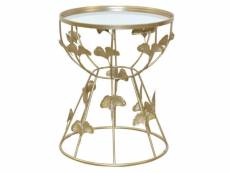 Table d'appoint décorative porte fleurs au design moderne en acier couleur or avec plaque de verre miroir taba05118