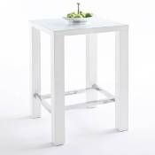 Table de bar design janis 80 x 80 cm finition laque blanche brillante - blanc
