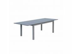Table extensible - chicago anthracite - table en aluminium 175-245cm avec rallonge. 8 places