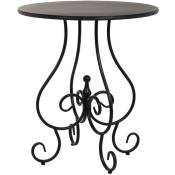 Table haute ronde en métal coloris noir - diamètre 71 x Hauteur 80 cm