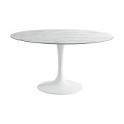 Table ronde 140 cm avec plateau aspect marbre Korol