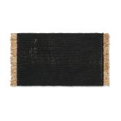Tapis en jute noir 80 x 50 cm Block Mat - Ferm Living