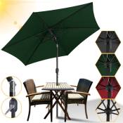 TolleTour Parasol inclinable 2.70 x 2.45m Protection UV 30+ Vert - Vert