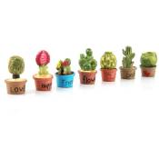 Tuserxln - 7 Pcs Miniature Jardin Ornements Minuscule Cactus Miniature Plantes Succulentes Pot Maison De Poupée Décoration Mini Plante