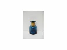 Vase bouteille pharmacie bleue à col doré 00201985