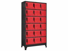 Vidaxl armoire à casiers anthracite et rouge 90x40x180 cm acier