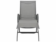 Vidaxl chaise longue acier et textilène 47845