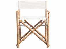 Vidaxl chaise pliable 2 pcs bambou et toile 41895