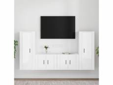 Vidaxl ensemble de meubles tv 4 pcs blanc brillant bois d'ingénierie VIDAXL