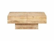 Vidaxl table basse 80x80x28 cm bois de manguier massif