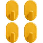 4 pièces crochet de porte cintre multifonctionnel créatif en plastique sans couture crochet de suspension unique fournitures ménagères (jaune)